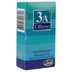 3A OFTENO OPHTALMIC SOLUTION DICLOFENAC 1MG/ML 5ML
